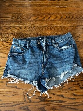 Aeropostale Distressed Dark Blue Denim Cutoff Shorts
